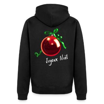 Christmas tree Joyeux Noël - Unisex Premium Organic Zip Hoodie - black - Back - Nico (187cm)