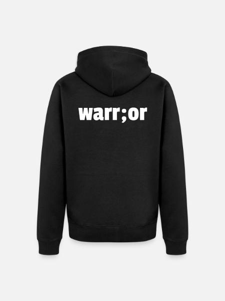 Warrior - Unisex Premium Organic Zip Hoodie - black