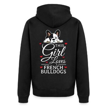 Cadeaux Bouledogues Français - Veste à capuche bio Premium Unisexe - noir - Dos - Nico (187cm)