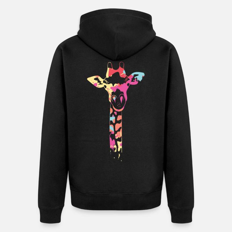 Couleur girafe - Veste à capuche bio Premium Unisexe - noir