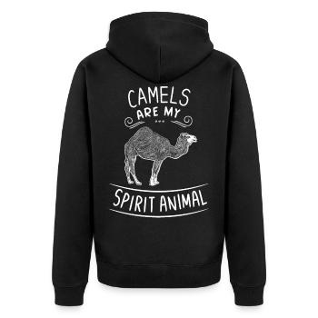 Kamele sind mein Geist-Tierdromedar-Geschenk-Kamel - Unisex Premium Bio Zip Hoodie - Schwarz - Hinten - Nico (187cm)