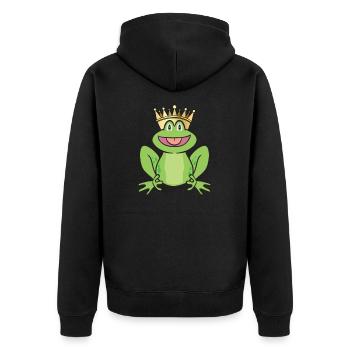 Dessin animé Prince Grenouille - Prince Frog - Veste à capuche bio Premium Unisexe - noir - Dos - Nico (187cm)