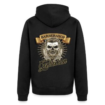 Barbershop Barber Barber Hairdressing Gentleman Salon - Unisex Premium Organic Zip Hoodie - black - Back - Nico (187cm)
