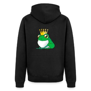 Prince Grenouille Douce - Prince Grenouille Comique - Veste à capuche bio Premium Unisexe - noir - Dos - Nico (187cm)