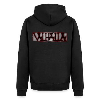 Valhalla - Unisex Premium Bio Zip Hoodie - Schwarz - Hinten - Nico (187cm)