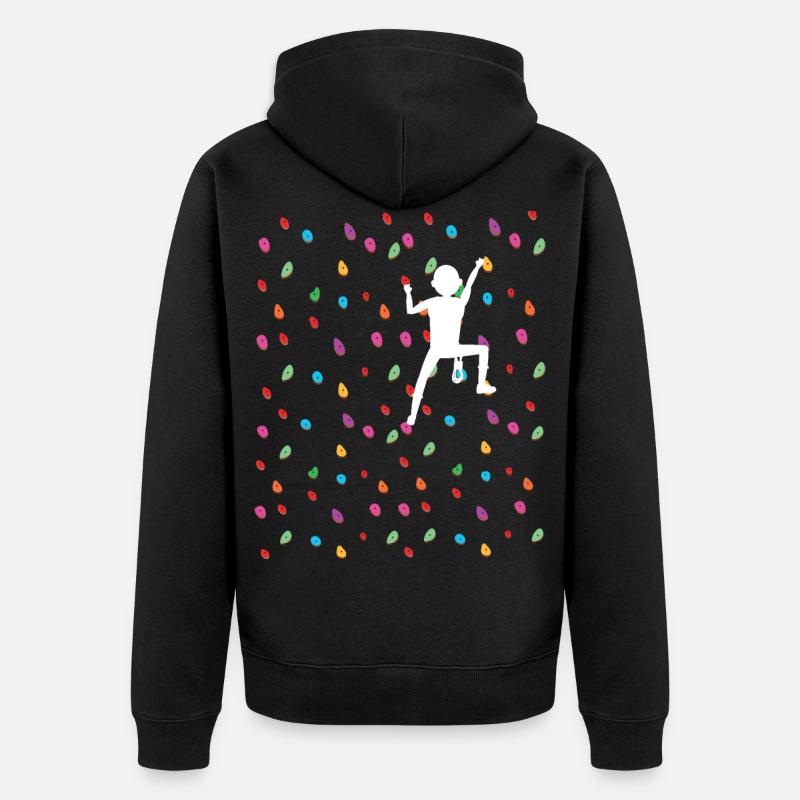 Klettern Bouldern Kletterwand Boulder Geschenkidee - Unisex Premium Bio Zip Hoodie - Schwarz