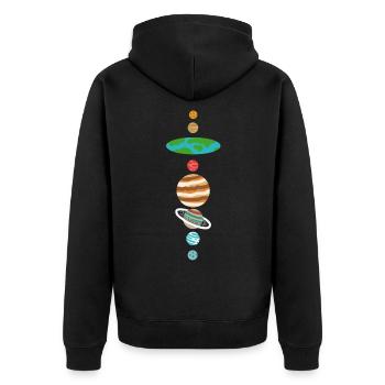 Système solaire terrestre plat - Veste à capuche bio Premium Unisexe - noir - Dos - Nico (187cm)