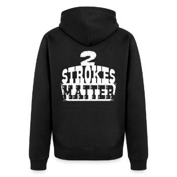2 Strokes Matter! Motocross Dirt Biker Gift Idea - Unisex Premium Organic Zip Hoodie - black - Back - Nico (187cm)