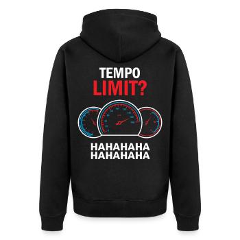 Limite de vitesse les automobilistes excès de vitesse accélèrent les caméras - Veste à capuche bio Premium Unisexe - noir - Dos - Nico (187cm)