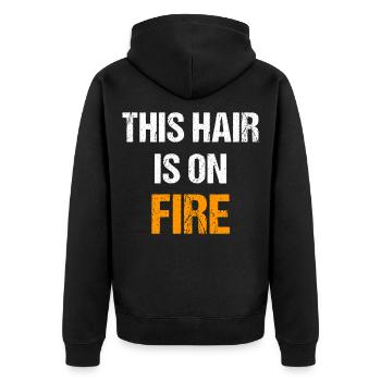 Ces cheveux sont en feu | Rousse au gingembre drôle - Veste à capuche bio Premium Unisexe - noir - Dos - Nico (187cm)