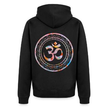 Om Ohm Aum Symbol Yoga spirituel cadeau - Veste à capuche bio Premium Unisexe - noir - Dos - Nico (187cm)
