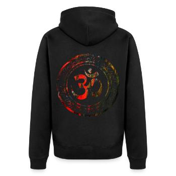 Om Ohm Aum Symbol Yoga spirituel cadeau - Veste à capuche bio Premium Unisexe - noir - Dos - Nico (187cm)