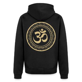 Om Ohm Aum Symbol Spiritual Yoga thé poison - Veste à capuche bio Premium Unisexe - noir - Dos - Nico (187cm)