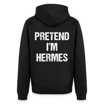 Pretend I'm Hermes Costume Greek God Halloween - Unisex Premium Bio Zip Hoodie - Schwarz - Hinten - Nico (187cm)