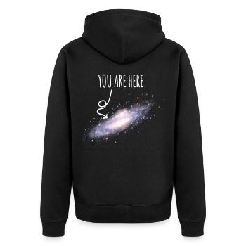 Vous êtes ici galaxie astronomie planète univers - Veste à capuche bio Premium Unisexe - noir - Dos - Nico (187cm)