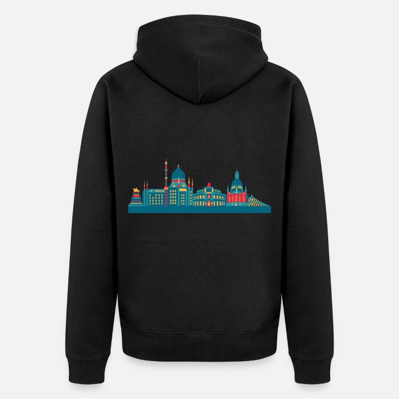 Dresden skyline gift idea - Unisex Premium Organic Zip Hoodie - black