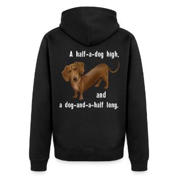 Hund - Dackel And and a half dog - Unisex Premium Bio Zip Hoodie - Schwarz - Hinten - Nico (187cm)