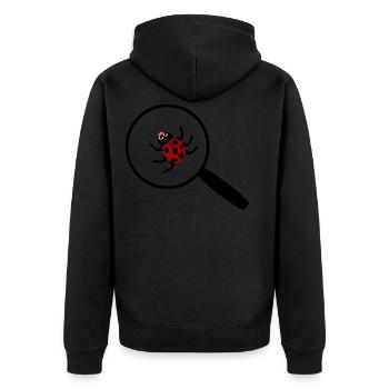 Ladybug under the magnifying glass - Unisex Premium Organic Zip Hoodie - black - Back - Nico (187cm)