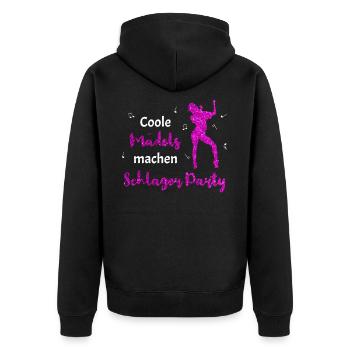 Coole Mädels machen Schlager Party - Unisex Premium Bio Zip Hoodie - Schwarz - Hinten - Nico (187cm)