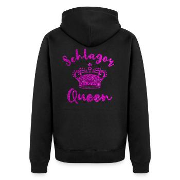 Schlager Queen - Unisex Premium Bio Zip Hoodie - Schwarz - Hinten - Nico (187cm)
