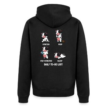Vache à faire la liste - Veste à capuche bio Premium Unisexe - noir - Dos - Nico (187cm)
