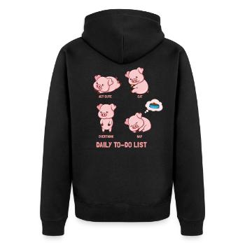 Liste des porcs à faire - Veste à capuche bio Premium Unisexe - noir - Dos - Nico (187cm)