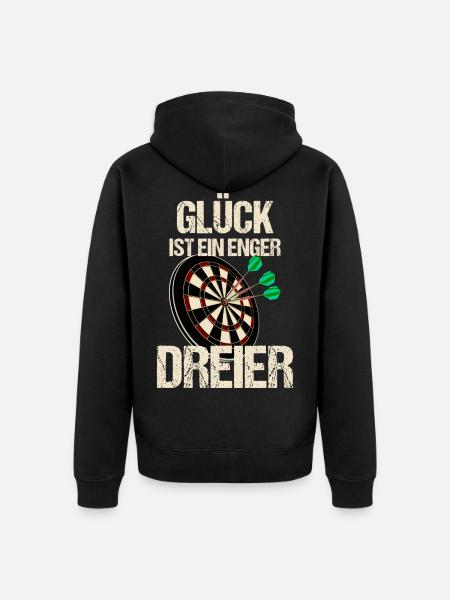 Funny luck is a tight three dart saying - Unisex Premium Organic Zip Hoodie - black
