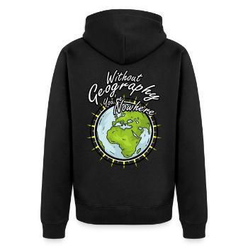 Geography Geografie Geschenk Idee - Unisex Premium Bio Zip Hoodie - Schwarz - Hinten - Nico (187cm)