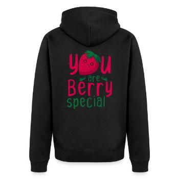 Fruits fraises Fruits Fraise Berry Special - Veste à capuche bio Premium Unisexe - noir - Dos - Nico (187cm)