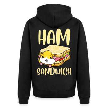 Sandwich au jambon idée cadeau hamster - Veste à capuche bio Premium Unisexe - noir - Dos - Nico (187cm)