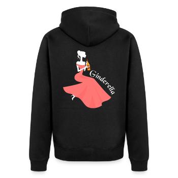 Ginderella Gin JGA Junggesellinnen Abschied Party - Unisex Premium Bio Zip Hoodie - Schwarz - Hinten - Nico (187cm)