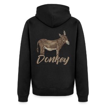 Âne animal amoureux des animaux amoureux des animaux idée d'amour animal - Veste à capuche bio Premium Unisexe - noir - Dos - Nico (187cm)