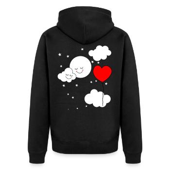 Fantaisie enfants ciel ballon coeur bébé - Veste à capuche bio Premium Unisexe - noir - Dos - Nico (187cm)