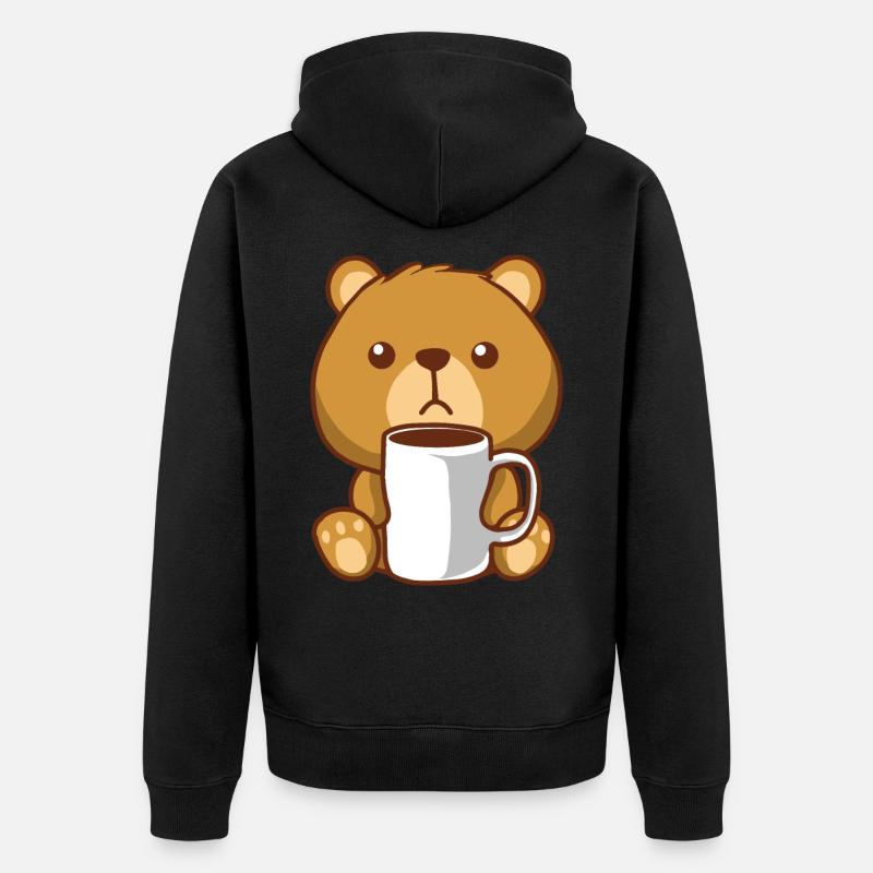 Ours brun ours café ours - Veste à capuche bio Premium Unisexe - noir