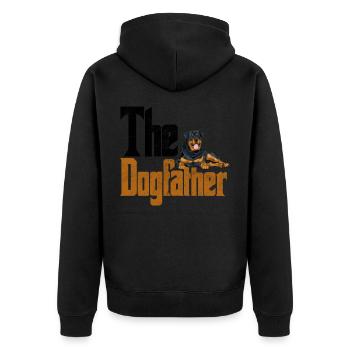 Hund Rottweiler Vater Dogfather Pate Tierliebe - Unisex Premium Bio Zip Hoodie - Schwarz - Hinten - Nico (187cm)