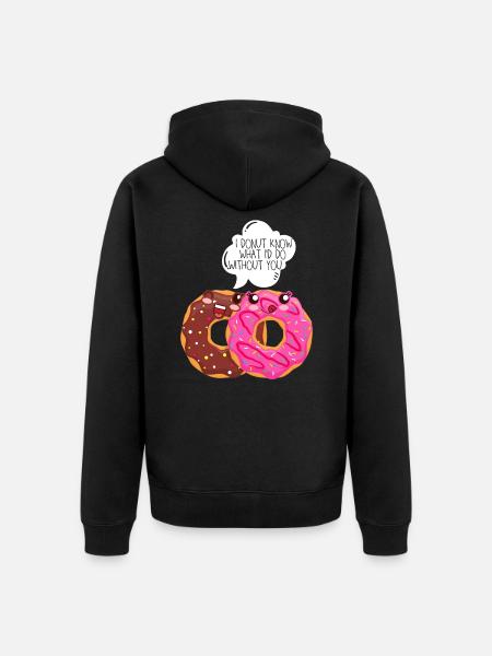 Donut love partner relationship boyfriend joke funny - Unisex Premium Organic Zip Hoodie - black
