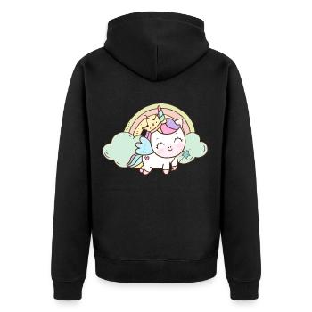Licorne Princesse Couronne Étoiles Tige Chaussures Rose - Veste à capuche bio Premium Unisexe - noir - Dos - Nico (187cm)