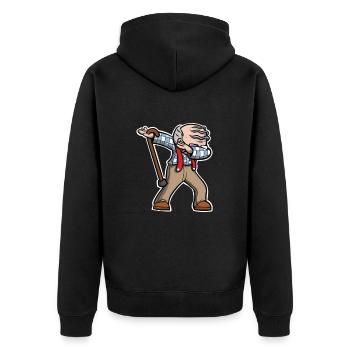 Cool Dabbing Grandpa Dab Dancing - Unisex Premium Organic Zip Hoodie - black - Back - Nico (187cm)