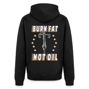 Road Bike Cycling Cycling Burn Fat Not Oil - Unisex Premium Organic Zip Hoodie - black - Back - Nico (187cm)