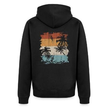 Été mer soleil plage vacances eau plage palmier - Veste à capuche bio Premium Unisexe - noir - Dos - Nico (187cm)