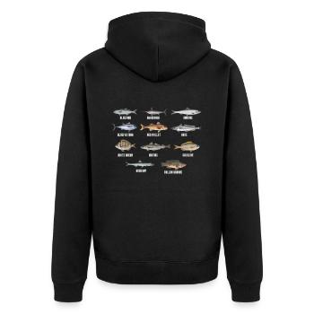 Pêcheur pêcheur pêcheur pêche ange poisson canne lac - Veste à capuche bio Premium Unisexe - noir - Dos - Nico (187cm)