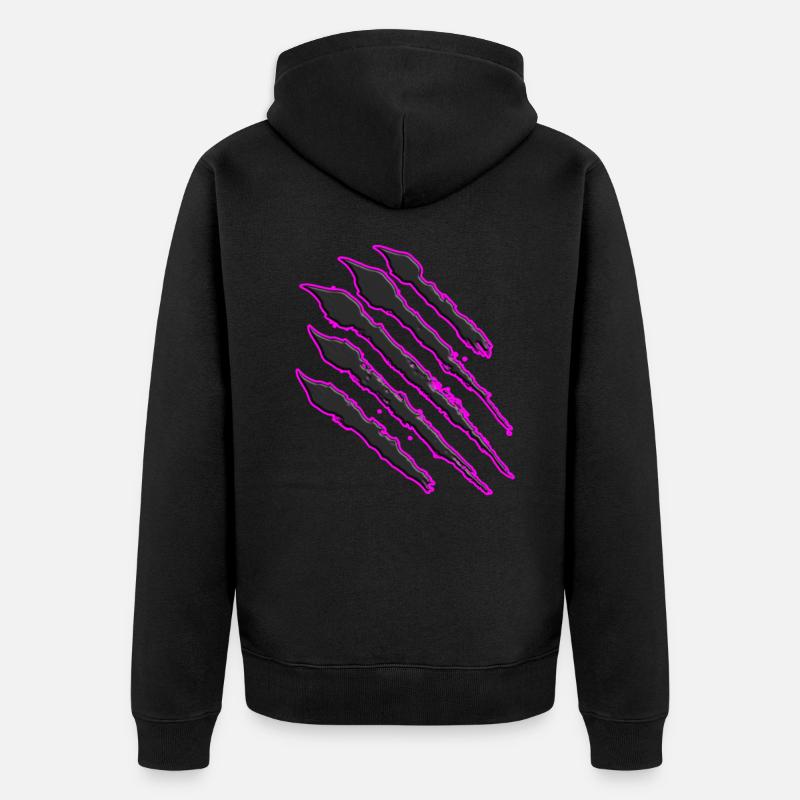 Kratzer Monsterkratzer Bärenpranke Pranke - Unisex Premium Bio Zip Hoodie - Schwarz