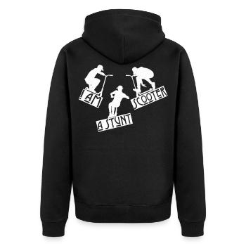Scooter Stunt Stunts Tretroller E-Roller Geschenk - Unisex Premium Bio Zip Hoodie - Schwarz - Hinten - Nico (187cm)