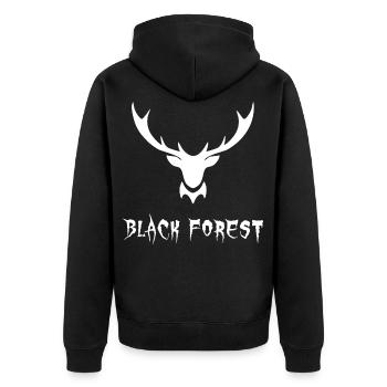 Métal Forêt Noire - Veste à capuche bio Premium Unisexe - noir - Dos - Nico (187cm)