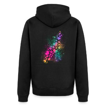 Hunde Liebe Hundeliebhaber Cool Herz Hund bester F - Unisex Premium Bio Zip Hoodie - Schwarz - Hinten - Nico (187cm)