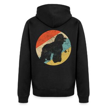 Dog Lover Poodle Love Retro Vintage Dog Love - Unisex Premium Organic Zip Hoodie - black - Back - Nico (187cm)