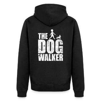 Hundeliebhaber Hundeführer Hundespaziergänger Hund - Unisex Premium Bio Zip Hoodie - Schwarz - Hinten - Nico (187cm)