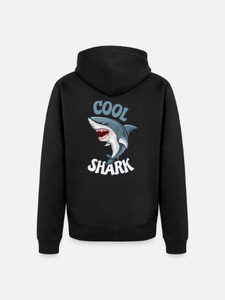Cool sharks marine animals ocean cool shark - Unisex Premium Organic Zip Hoodie - black