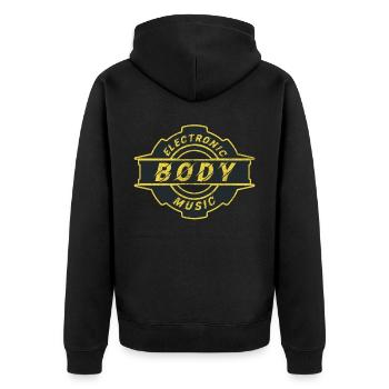 EBM Electronic Body Music Industrial Metal Techno - Veste à capuche bio Premium Unisexe - noir - Dos - Nico (187cm)