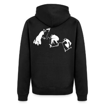Scooter gift - Unisex Premium Organic Zip Hoodie - black - Back - Nico (187cm)